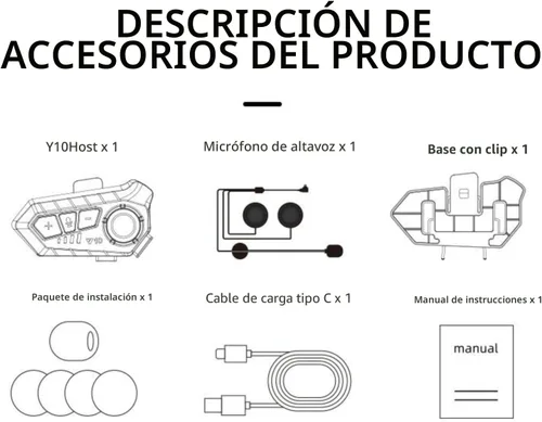 Vista 9 de Auriculares inalámbricos para casco de motocicleta con sonido de alta fidelidad, cancelación de ruido, batería de 25 horas, micrófono de pluma