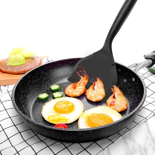 Vista 5 de Paquete de 2 espátulas de silicona para panqueques, espátula ancha para huevos, pescado, pizza y filete, espátulas de tortilla para utensilios