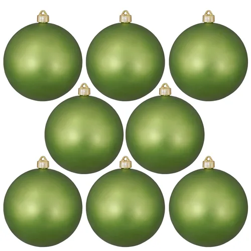 Vista 267 de Christmas By Krebs 6" (150mm) Purpurina Verde Esmeralda [2 Piezas] Esfera Extra Grande Sólida Super Grande de Plástico para Exteriores, Resistente