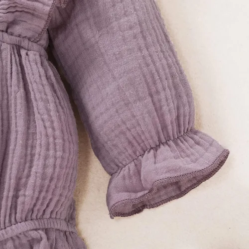 Vista 8 de Ropa de bebé recién nacida overol de manga con volantes trajes lindos para niñas