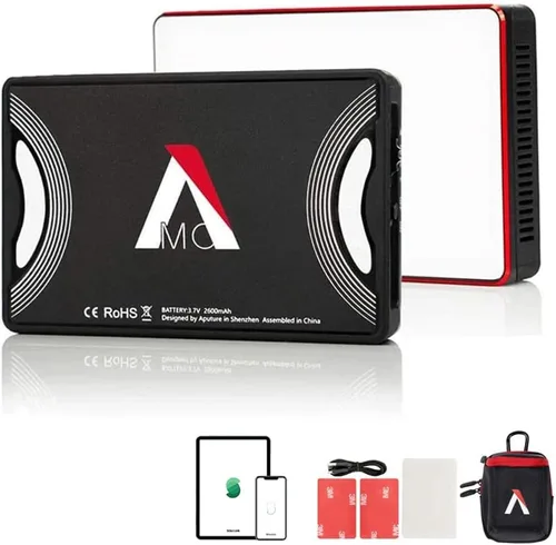 Aputure MC RGBWW - Luz de video para cámara, CRI/TLCI 96+, temperatura 3200K-6500K, modo HSI, admite atracción magnética y aplicación con USB-C PD y