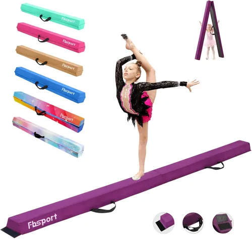 FBSPORT - Barra de equilibrio plegable de 8 pies, 9 pies, 9.5 pies; viga de gimnasia de espuma, viga de equilibrio plegable para niños y adultos,