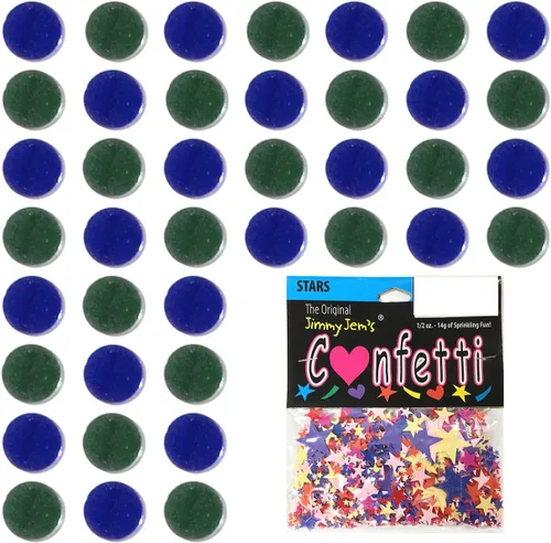 Vista 25 de Confetti Circle 1/4" Negro, Azul Marino Combo - 2 bolsas de media onza (1 oz) (8550/9971)