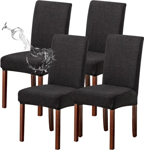 Vista 38 de Genina Fundas para sillas de comedor, fundas elásticas para sillas de comedor, fundas elásticas para sillas Parsons de la cocina (beige, 2 unidades)