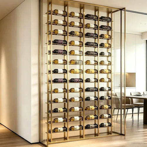 Vista 16 de Estante de vino grande de montaje en pared para 64 botellas Negro