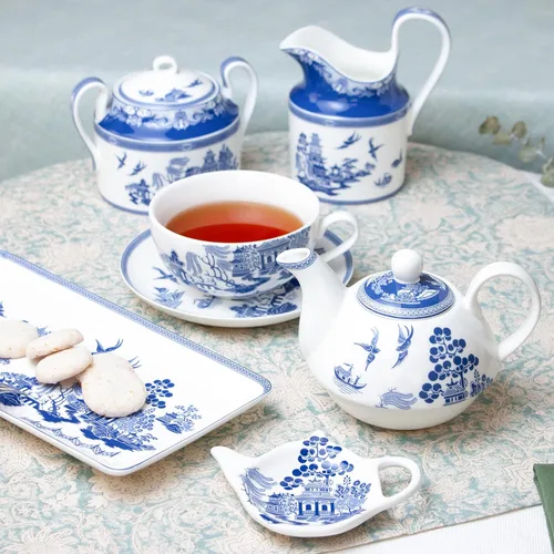 Vista 7 de Bone China - Juego de azúcar y crema de sauce azul (juego de 2 piezas)