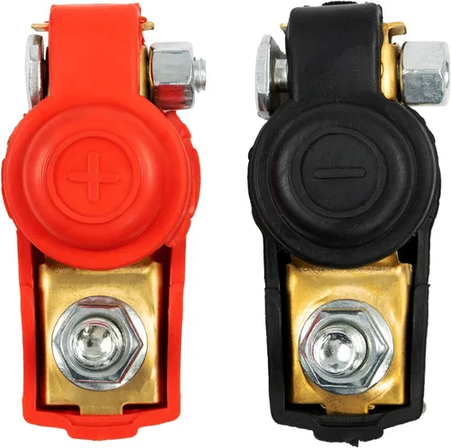 1 par de terminales de batería de coche auto conector de batería de liberación rápida terminales de batería abrazaderas tapa clips cobre para coche