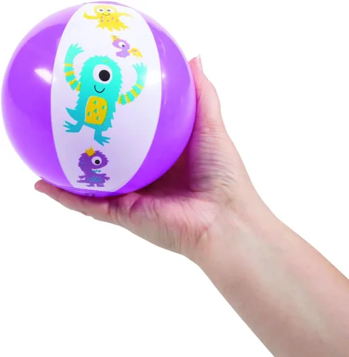 Vista 2 de Fun Express Juego de 50 mini bolas de playa a granel, juguetes inflables de piscina de 5 pulgadas para niños de 4 a 8 años Juegos de playa