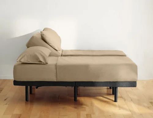 Vista 15 de Juego de sábanas Split King para cama ajustable, 1000 hilos, 100% algodón egipcio de 18 pulgadas de profundidad, 1000 hilos, 5 piezas, color burdeos