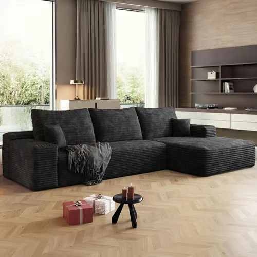 Vista 59 de Sofás seccionales de 105" para sala de estar, sofá nube con forma de L tapizado sin estructura rígida, sofá seccional moderno modular con chaise