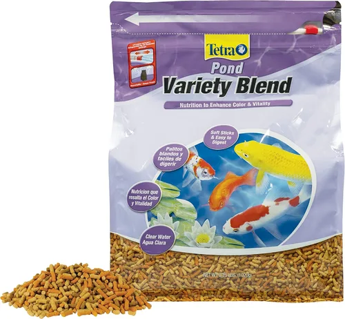 Vista 4 de TetraPond Variety Blend, Pond Fish Food, for Goldfish and Koi & Goldfish Flakes 2.2 Pound Bucket, Nutritionally Balanced Diet for Aquarium Fish