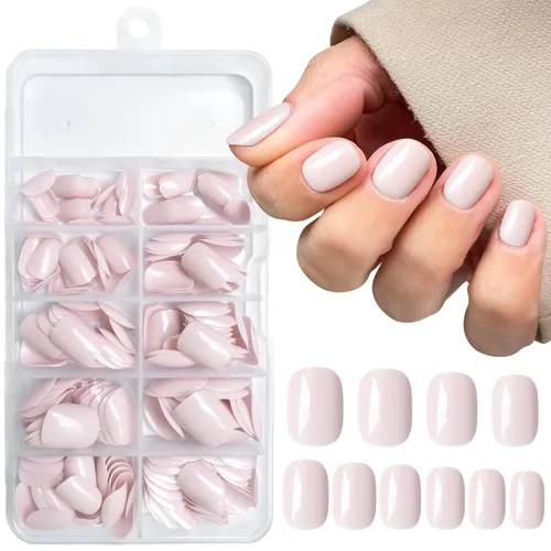 Vista 16 de AddFavor 240 piezas de uñas postizas cortas brillantes negras, uñas falsas cortas cuadradas, kit de uñas acrílicas artificiales de cobertura