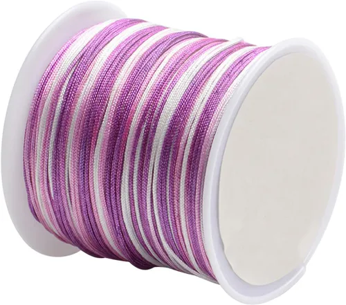 Vista 13 de Cordón de nailon para cuentas de 164.0 ft x 0.031 in, hilo de raso satinado de nailon trenzado para manualidades de macramé