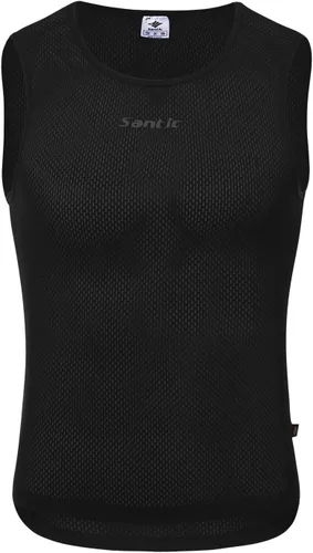 Vista 6 de Santic Camiseta sin mangas de ciclismo con capa base para hombre, camiseta sin mangas, chaleco de secado rápido