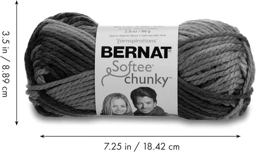 Vista 3 de Ovillo sólido Bernat Softee Chunky, Acrílico, Rojo Berry, Paquete de 1