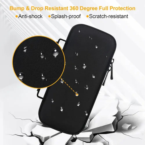 Vista 4 de BOVKE Funda de transporte para Bushnell Wingman 2/Bushnell Wingman Golf GPS Bluetooth altavoz, bolsillo de malla adicional para cables de carga