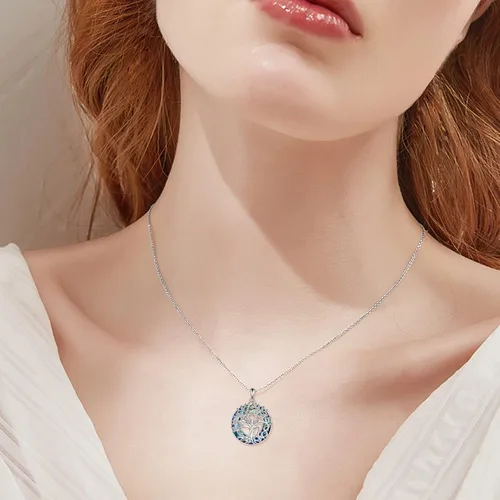 Vista 2 de Collar de plata de ley con árbol de la vida para mujer, regalo de cumpleaños de 16, 18, 30, 40, 50, 60, 70, 80, 90, 100, regalo para mujer, esposa
