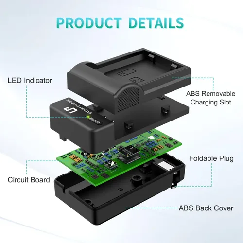 Vista 3 de Cargador de batería EN-EL14 EN EL14a, cargador LP compatible con Nikon D3500, D5600, D3300, D5100, D5500, D3100, D3200, D5200, D5300, D3400, DF