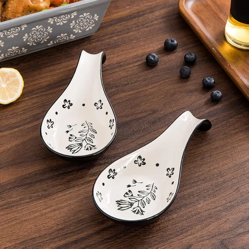 Vista 2 de Wisenvoy Soporte para cuchara para encimera de cocina, soporte de cuchara de cerámica para encimera de cocina