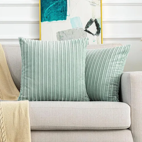 Vista 10 de UGASA - Juego de 2 fundas de almohada de terciopelo a rayas, funda decorativa para cojín con cremallera oculta para el hogar, sofá, dormitorio