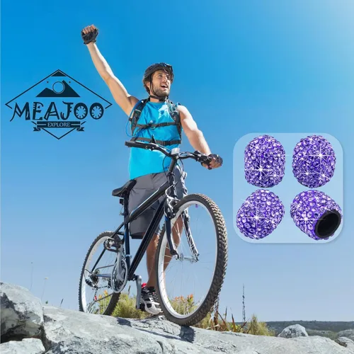 Vista 4 de 4 tapas de válvula de vástago de neumático con diamantes de cristal brillante, a prueba de polvo, tapas universales para válvulas de neumáticos