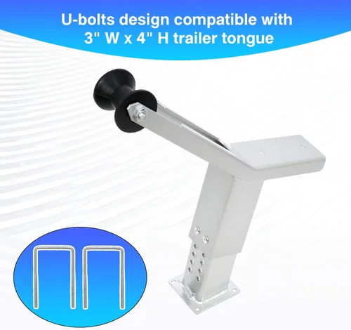 Vista 6 de Poste de cabrestante de remolque de barco con rodillo, soporte de cabrestante de remolque de barco, ajuste de 3 pulgadas de ancho x 4 pulgadas