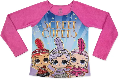 Vista 2 de LOL Surprise Girls 2-Piece Long Sleeve Pajama and Slipper Set