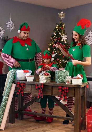 Vista 4 de Youth Holiday Elf Costume, Spread Joy and Magic with this Festive Christmas Outfit for Kids