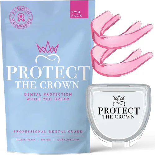 Vista 7 de Protect The Crown Night Guard - Paquete de 2 protectores bucales para rechinar y apretar dientes, protector bucal dental para molienda ligera