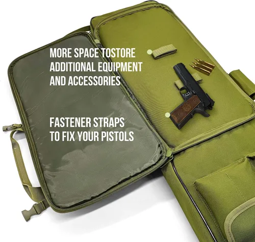 Vista 3 de TaktZeit Funda táctica para rifle al aire libre, bolsa de rifle suave para caza, funda de pistola de pesca con correa de hombro ajustable