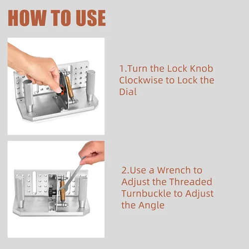 Vista 5 de Plantilla de cuchillo para amoladora de correa, localizador de afilado de 9-3/4 pulgadas de largo, ángulo ajustable de -5° ~ 25°, plantilla
