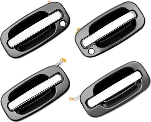 Vista 10 de Manijas de puerta exteriores, todo cromado, compatible con Chevy Silverado Suburban Tahoe Avalanche 1999-2007, GMC Sierra Yukon, Cadillac Escalade