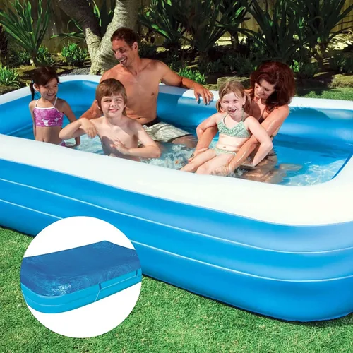 Vista 3 de Cubierta rectangular para piscina, cubierta inflable para piscina, se adapta a 120 x 72 pulgadas, cubierta rectangular inflable para piscina, a
