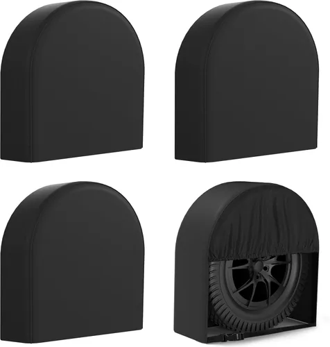 eletecpro Juego de 4 fundas para neumáticos de autocaravana con revestimiento impermeable y Oxford 600D resistente, accesorios para neumáticos a