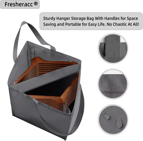 Vista 5 de Organizador de Perchero para Ropa con Ahorro de Espacio, Bolsa de Almacenamiento Triangular Fresheracc con Asas para Organizar el Armario