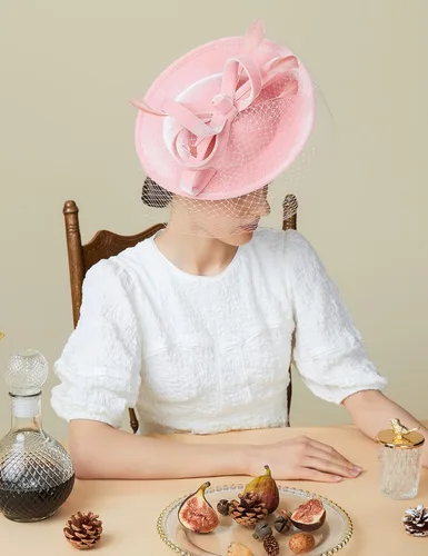 Vista 5 de BABEYOND Sombrero de tocado para fiesta de té tocado de Kentucky diadema Derby sombrero de pastillero