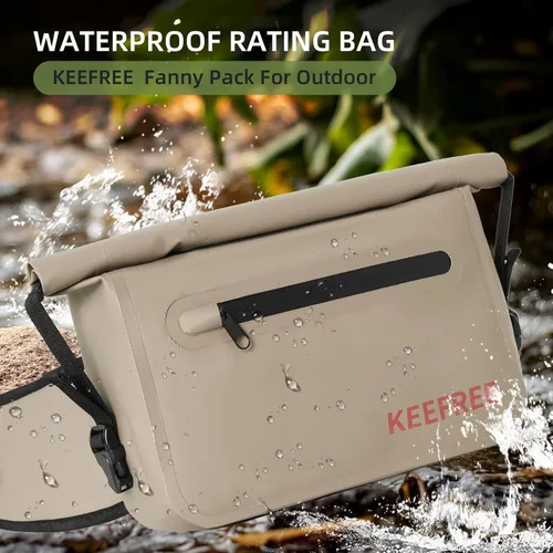 Vista 3 de Riñonera impermeable enrollable, cangurera de pesca con correa ajustable, bolsa de aparejos ligera multifuncional para deportes al aire libre