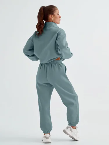 Vista 4 de AUTOMET Womens 2 Piece Outfits Long Sleeve Sweatsuits Sets Half Zip Sweatshirts with Joggers Sweatpants