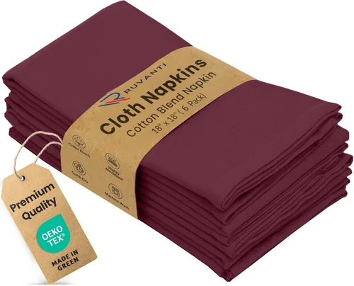 Vista 58 de Ruvanti - Juego de 4 servilletas de tela de 45x45 centímetros, lavables, suaves, duraderas, absorbentes, mezcla de algodón. Servilletas de mesa