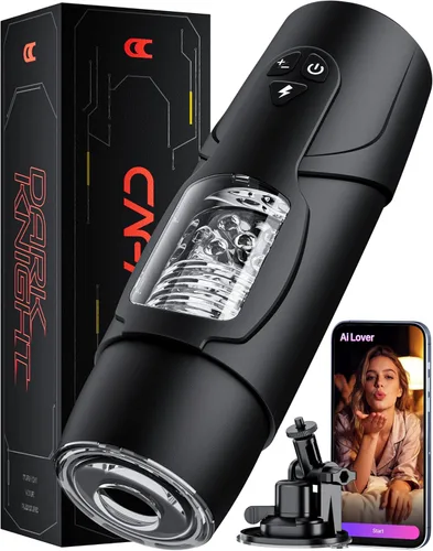 Juguetes sexuales para hombres Masturbador, Masturbadores masculinos automáticos Cafatop AI Sync con movimiento de empuje y rotación, masturbador