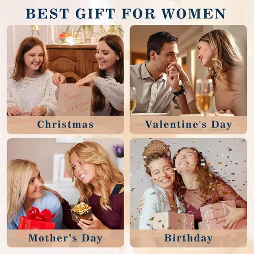 Vista 4 de doubgood Pulseras de oro para mujer, pulseras de cuentas de oro para mujer, pulsera de oro apilable, chapado en oro de 14 quilates, juego