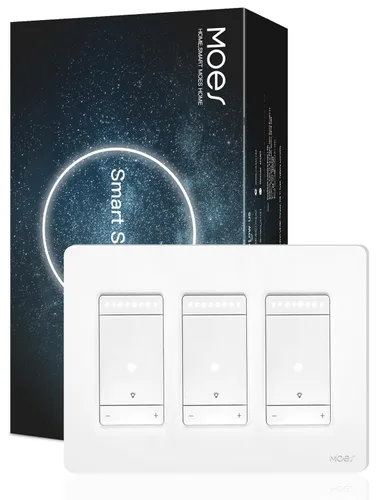 Vista 8 de MOES Interruptor de Luz Inteligente WiFi de 2da Generación, Interruptor de Pared 2.4GHz, Cable Neutro Requerido, Control Remoto por APP Smart Life