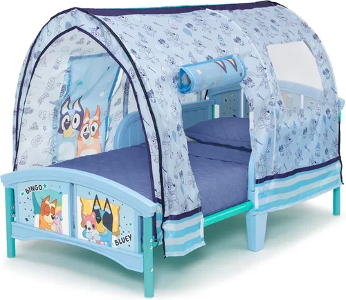 Vista 3 de Delta Children - Cama infantil de plástico Bluey con tienda