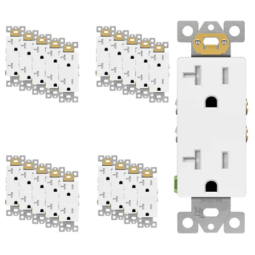 Vista 10 de TG Salida decorativa de 20 A, receptáculo eléctrico estándar resistente a Blanco