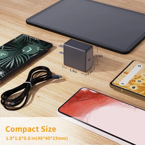 Vista 4 de Bloque de carga rápida USB C de 30 W para Google Pixel 10 Pro XL/10/9 Pro /9/8 Pro/8/7 Pro/7/6a/6 Pro/6/5a/5/4, paquete de 2 adaptadores