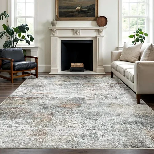 Vista 18 de Art&Tuft Alfombra Lavable, Alfombras de Área Abstractas con Respaldo Antideslizante, Alfombras Resistente a Manchas para Sala de Estar, Alfombra