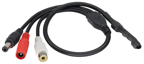 Vista 10 de Micrófono CCTV Dispositivo de recogida de cable de audio Micrófono para exteriores CCTV RCA Micrófono de vigilancia DVR Preamplificador de alta