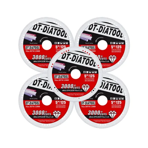 Vista 15 de DT-DIATOOL Ruedas de corte de diamante de 4 x 7/8 "para cuchillas de corte de metal de acero y hierro para amoladora angular