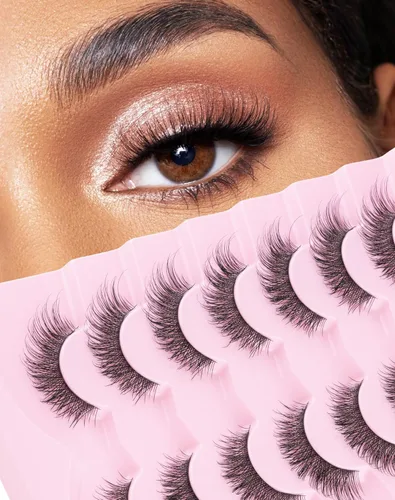 Vista 12 de Jiocolor Pestañas naturales pestañas postizas finas pestañas postizas cortas aspecto natural banda transparente pestañas postizas tira pestañas