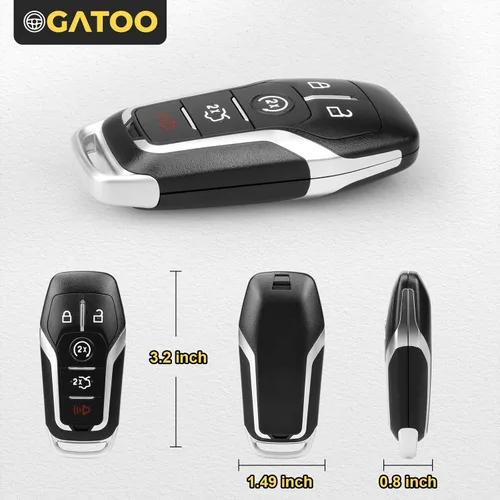 Vista 5 de Funda para llave inteligente de reemplazo compatible con Ford Fusion Mustang Edge Explore Fusion Titanium Lincoln MKZ MKC MKX 2013 2014 2015 2016